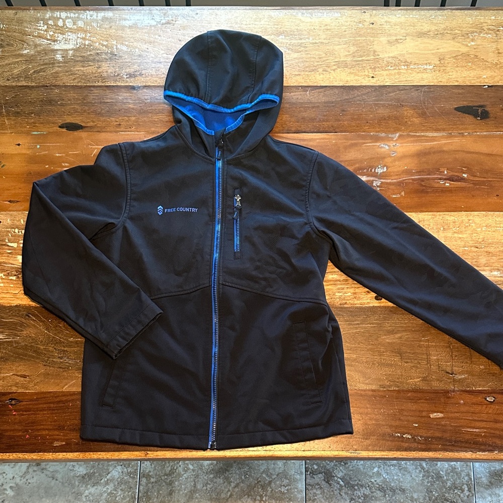 Free Country Black Jacket with Blue Trim